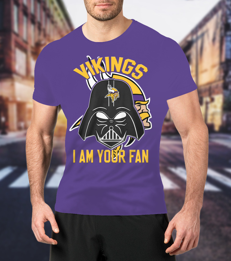 Vikings I Am Your Fan Minnesota Vikings Logo Darth Vader Helmet T-Shirt