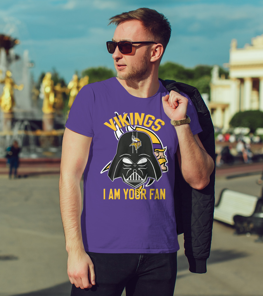 Vikings I Am Your Fan Minnesota Vikings Logo Darth Vader Helmet T-Shirt