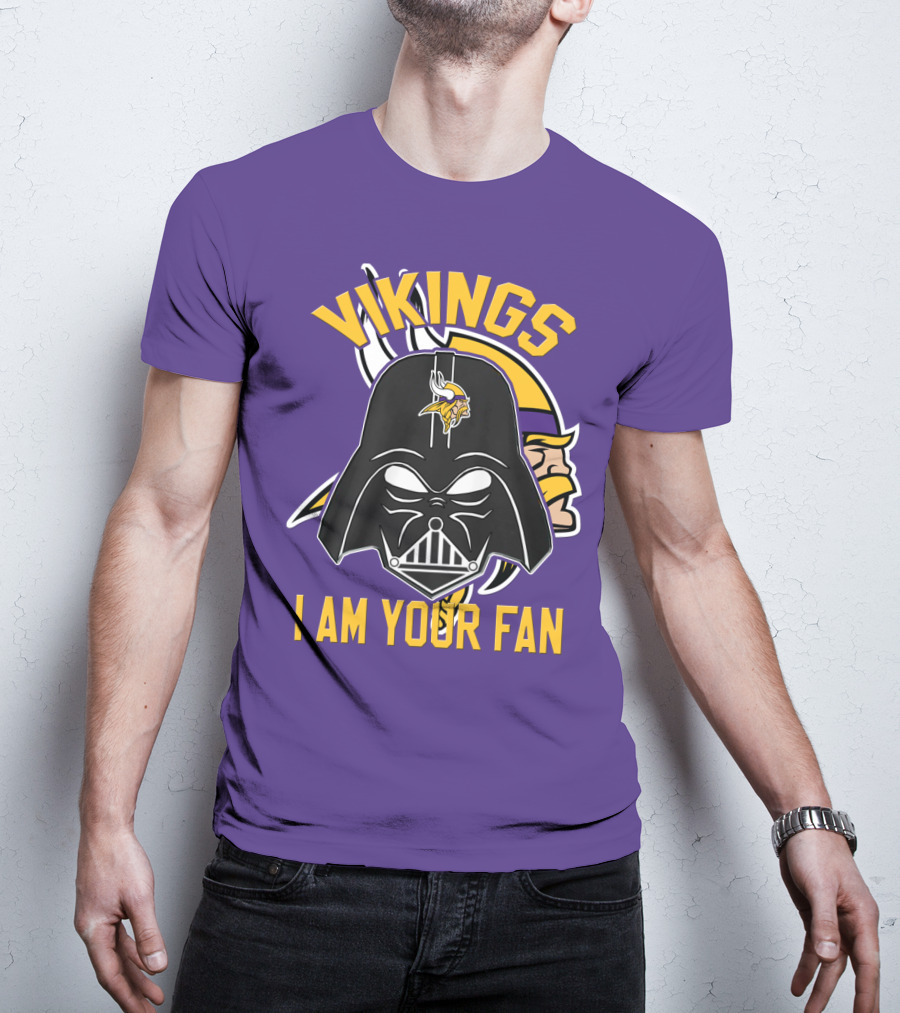 Vikings I Am Your Fan Minnesota Vikings Logo Darth Vader Helmet T-Shirt