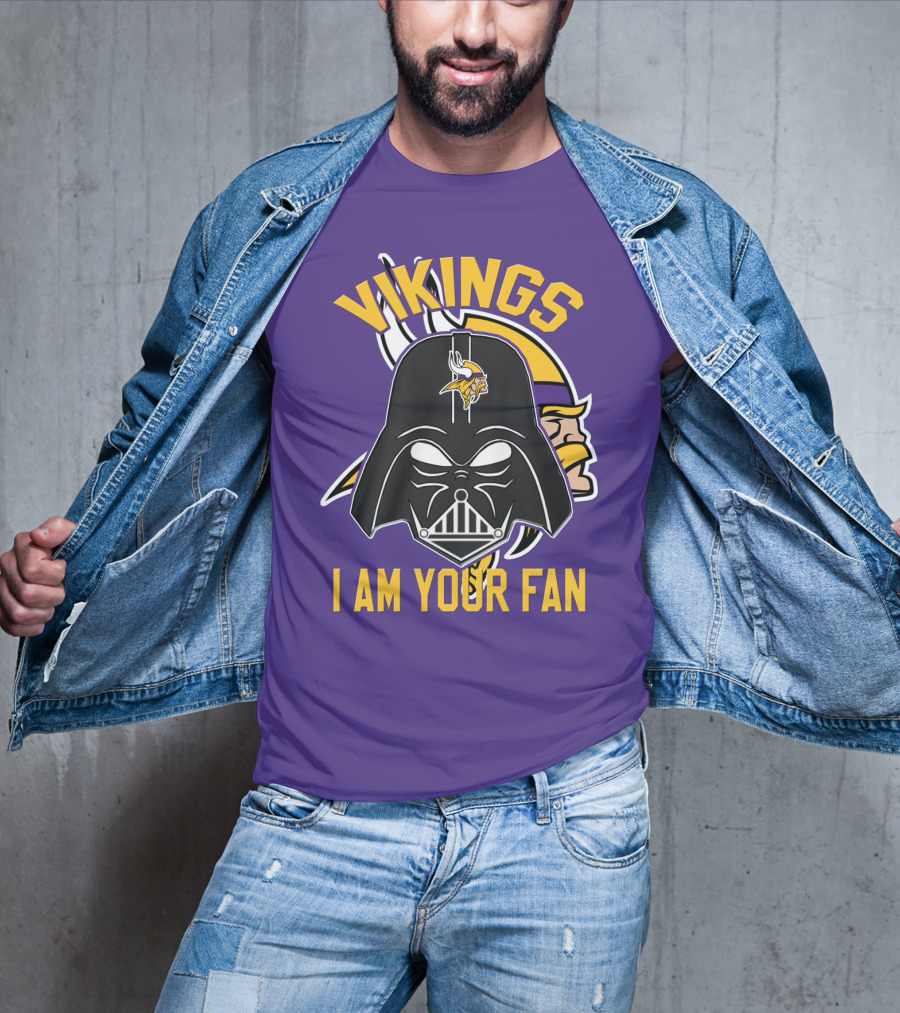 Vikings I Am Your Fan Minnesota Vikings Logo Darth Vader Helmet T-Shirt