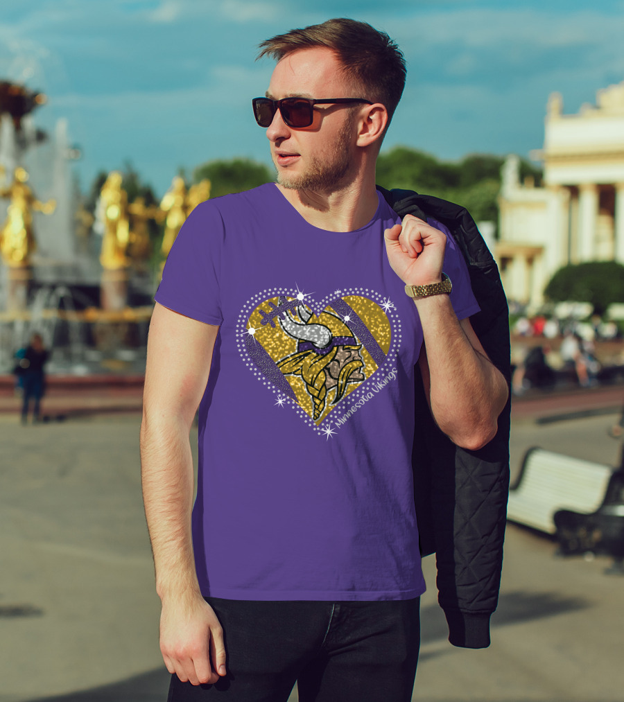 Minnesota Vikings Heart With Iconic Viking T-Shirt