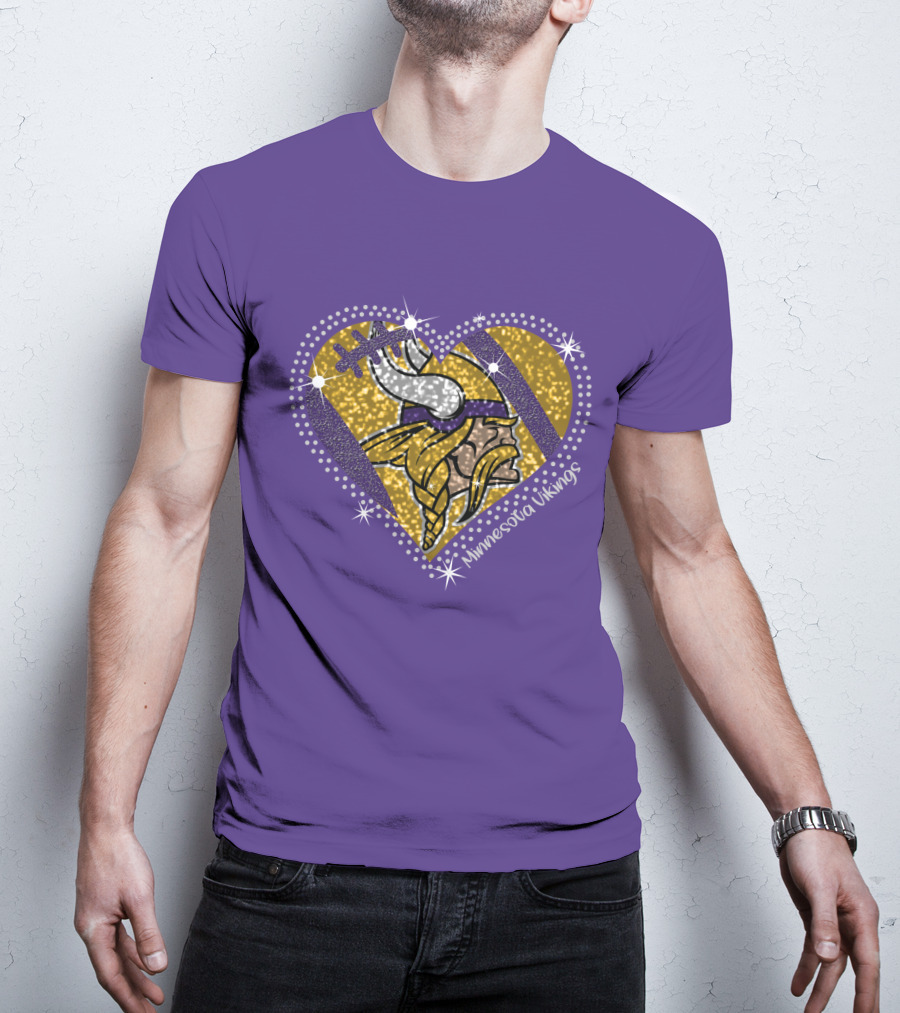 Minnesota Vikings Heart With Iconic Viking T-Shirt