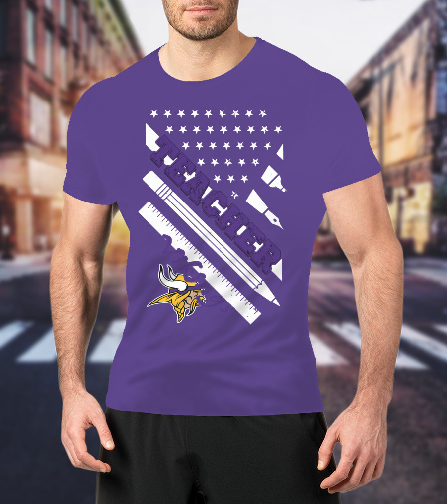 Minnesota Vikings Teacher Ruler Stars T-Shirt