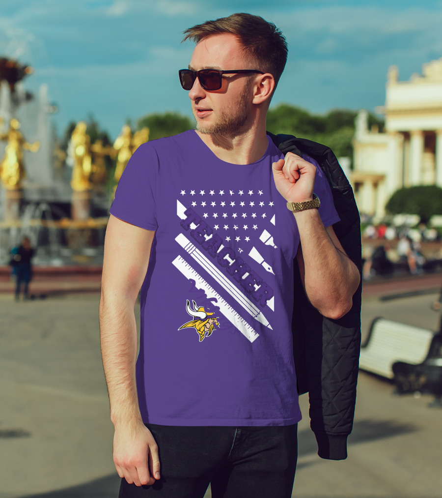 Minnesota Vikings Teacher Ruler Stars T-Shirt