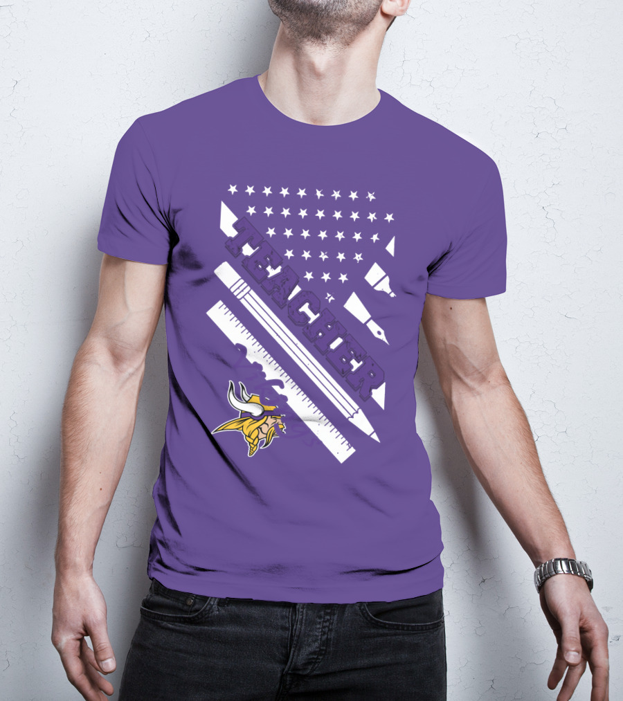 Minnesota Vikings Teacher Ruler Stars T-Shirt