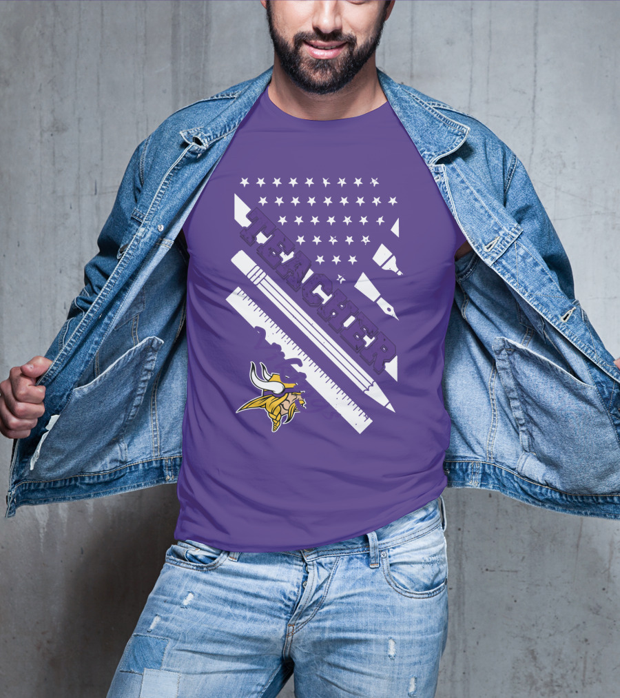 Minnesota Vikings Teacher Ruler Stars T-Shirt