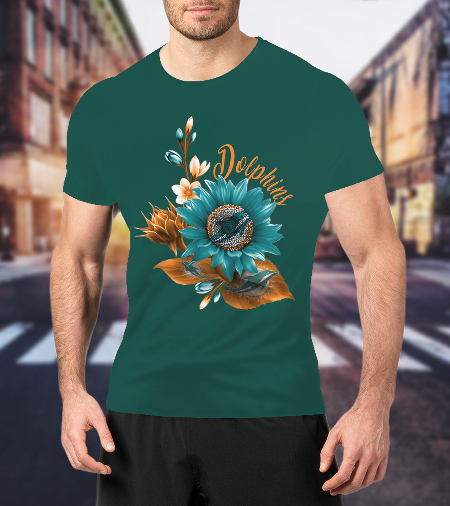 Dolphins Floral Miami Dolphins T-Shirt