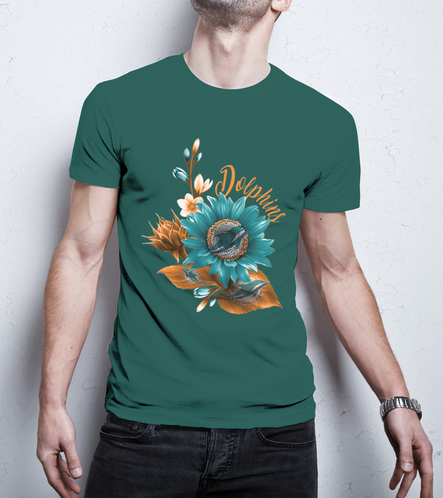 Dolphins Floral Miami Dolphins T-Shirt