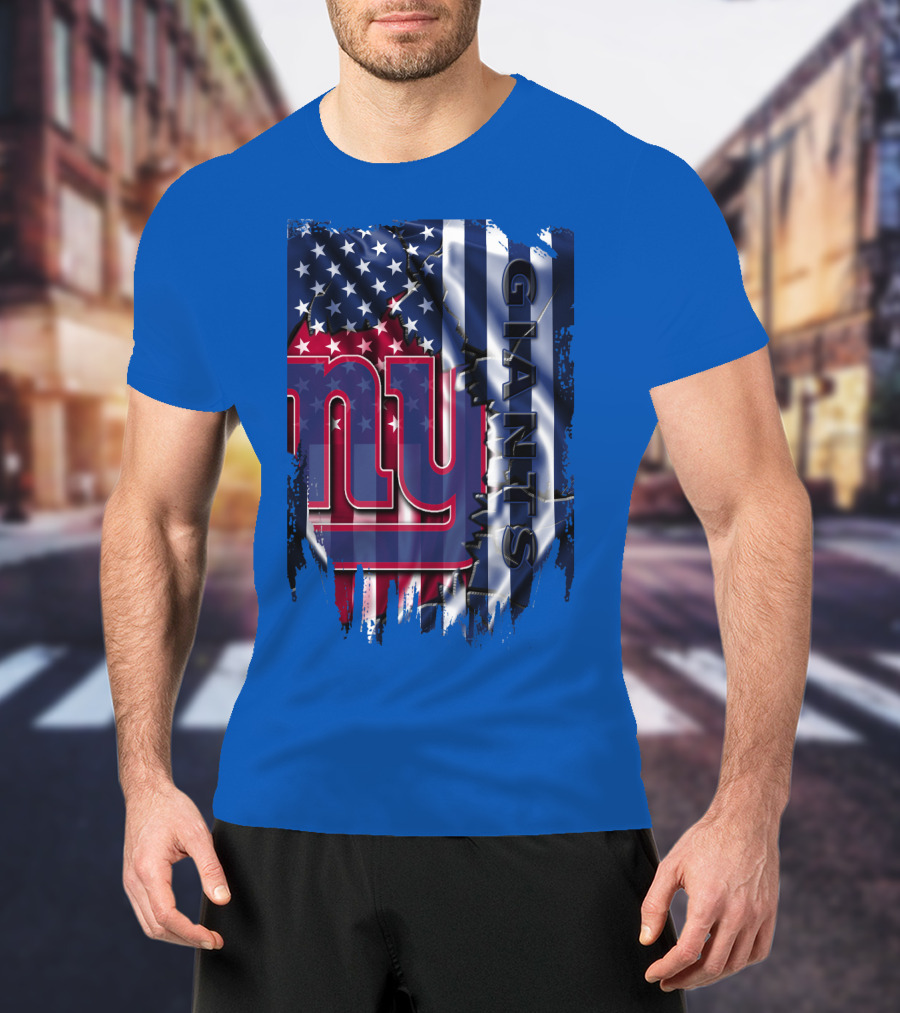 New York Giants American Flag Nfl Team T-Shirt