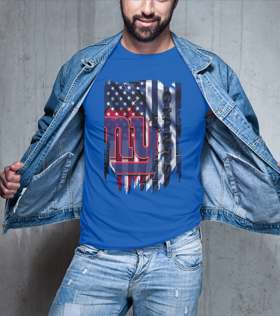 New York Giants American Flag Nfl Team T-Shirt