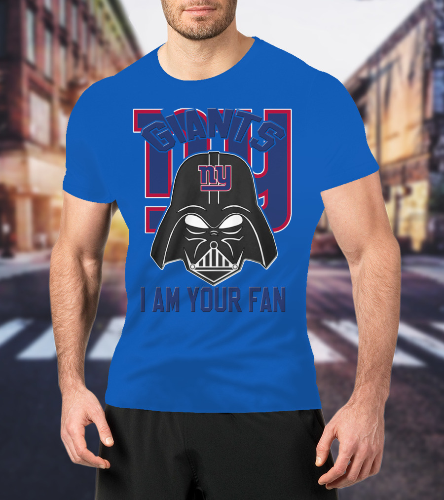 Giants Ny I Am Your Fan Darth Vader Helmet T-Shirt
