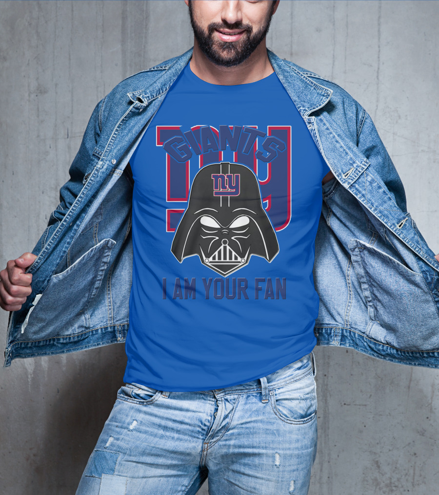 Giants Ny I Am Your Fan Darth Vader Helmet T-Shirt