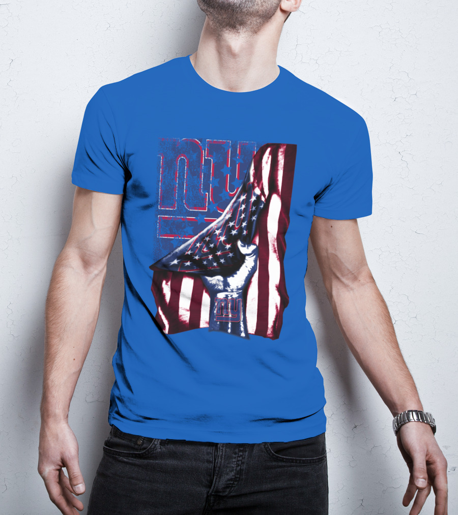 New York Giants American Flag Fist T-Shirt
