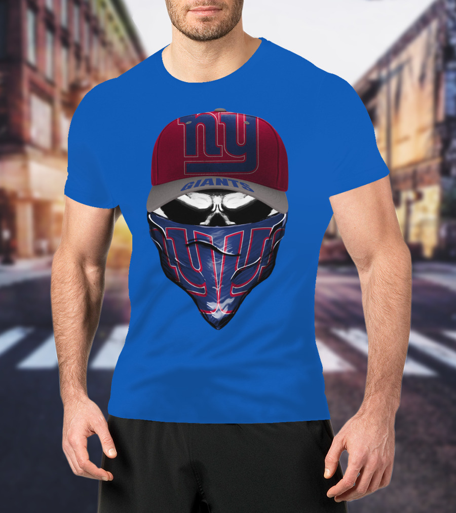 Ny Giants Cap And Bandana Design With Team T-Shirt