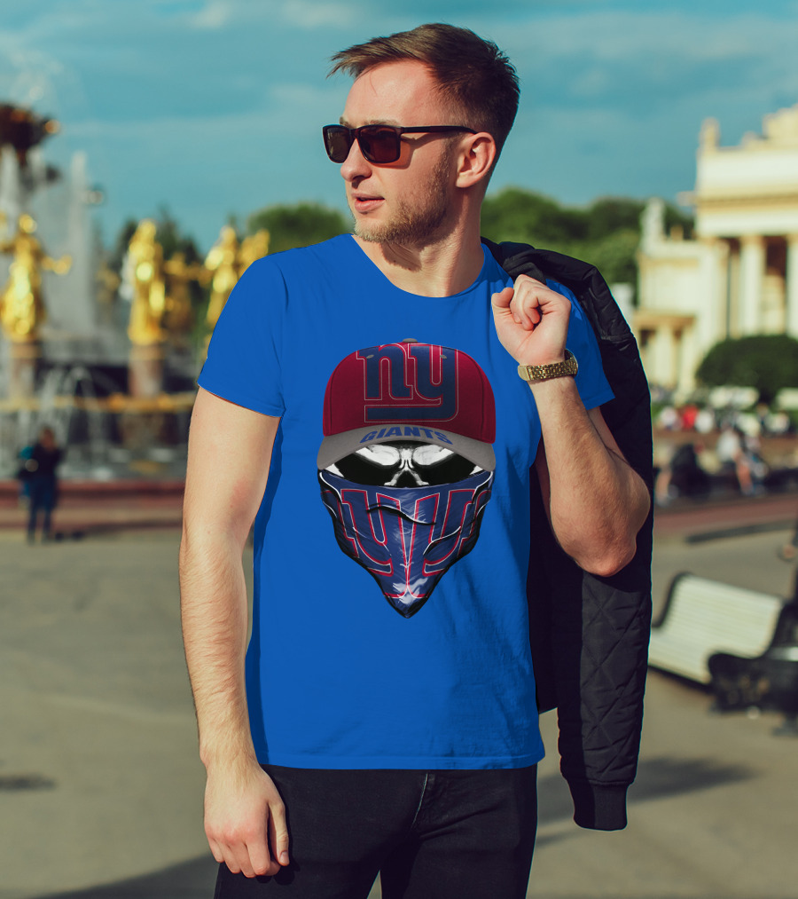 Ny Giants Cap And Bandana Design With Team T-Shirt