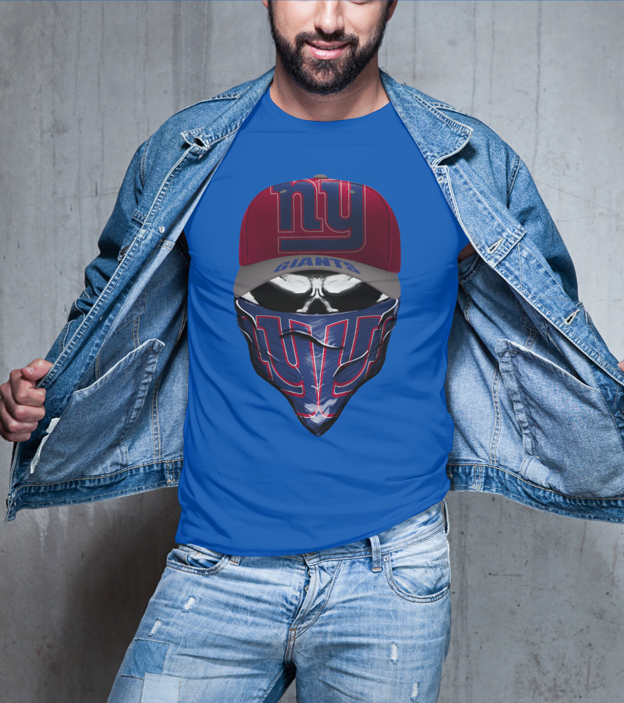 Ny Giants Cap And Bandana Design With Team T-Shirt