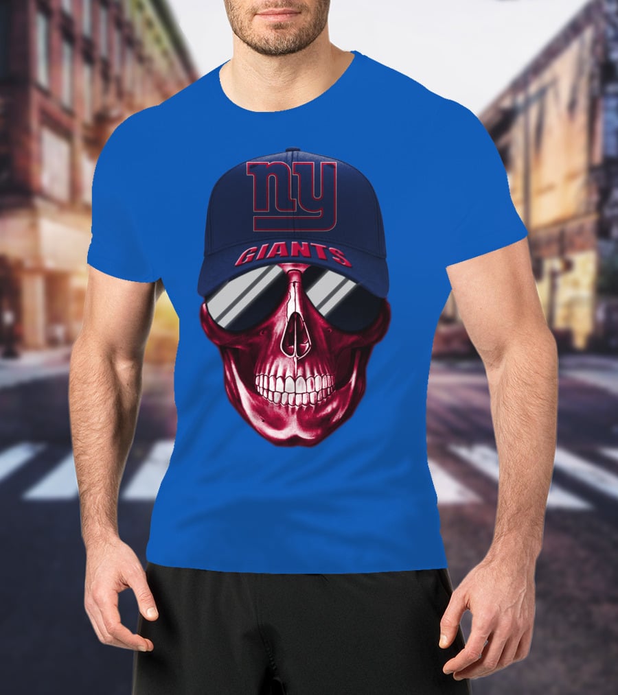 New York Giants Skull Cap T-Shirt