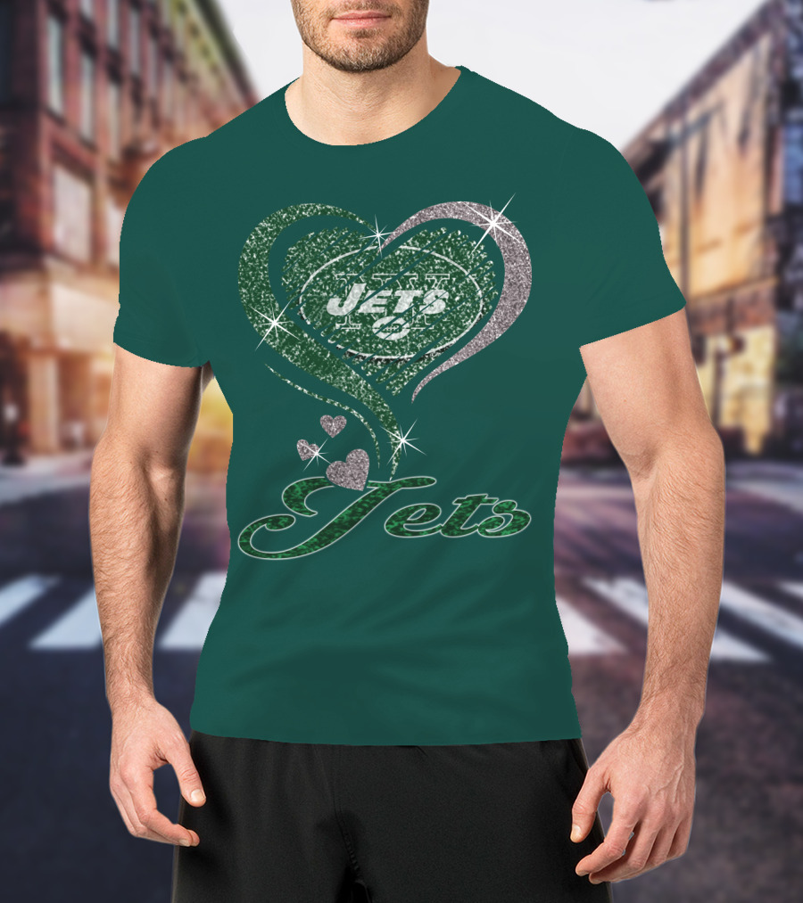 Jets Heart Sparkle T-Shirt