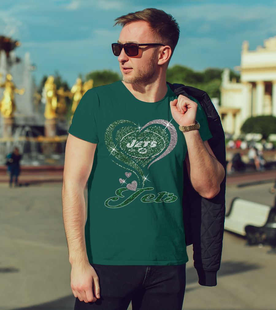 Jets Heart Sparkle T-Shirt