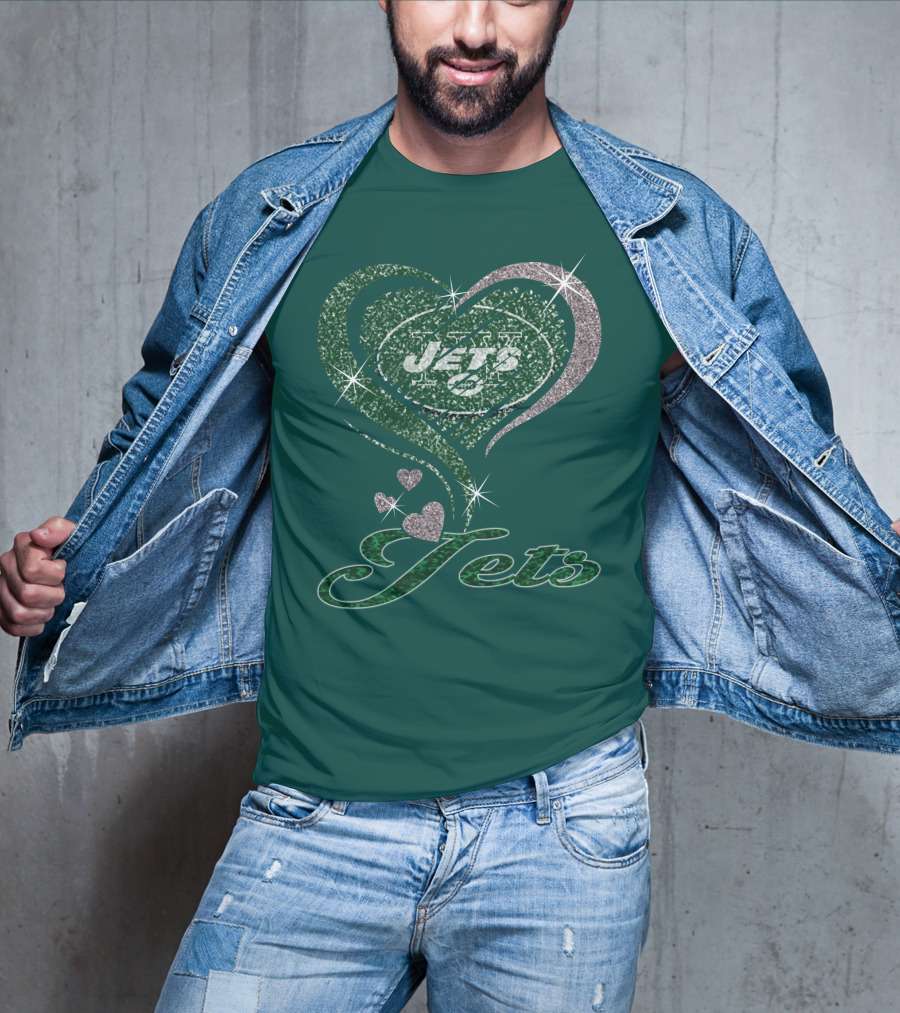 Jets Heart Sparkle T-Shirt