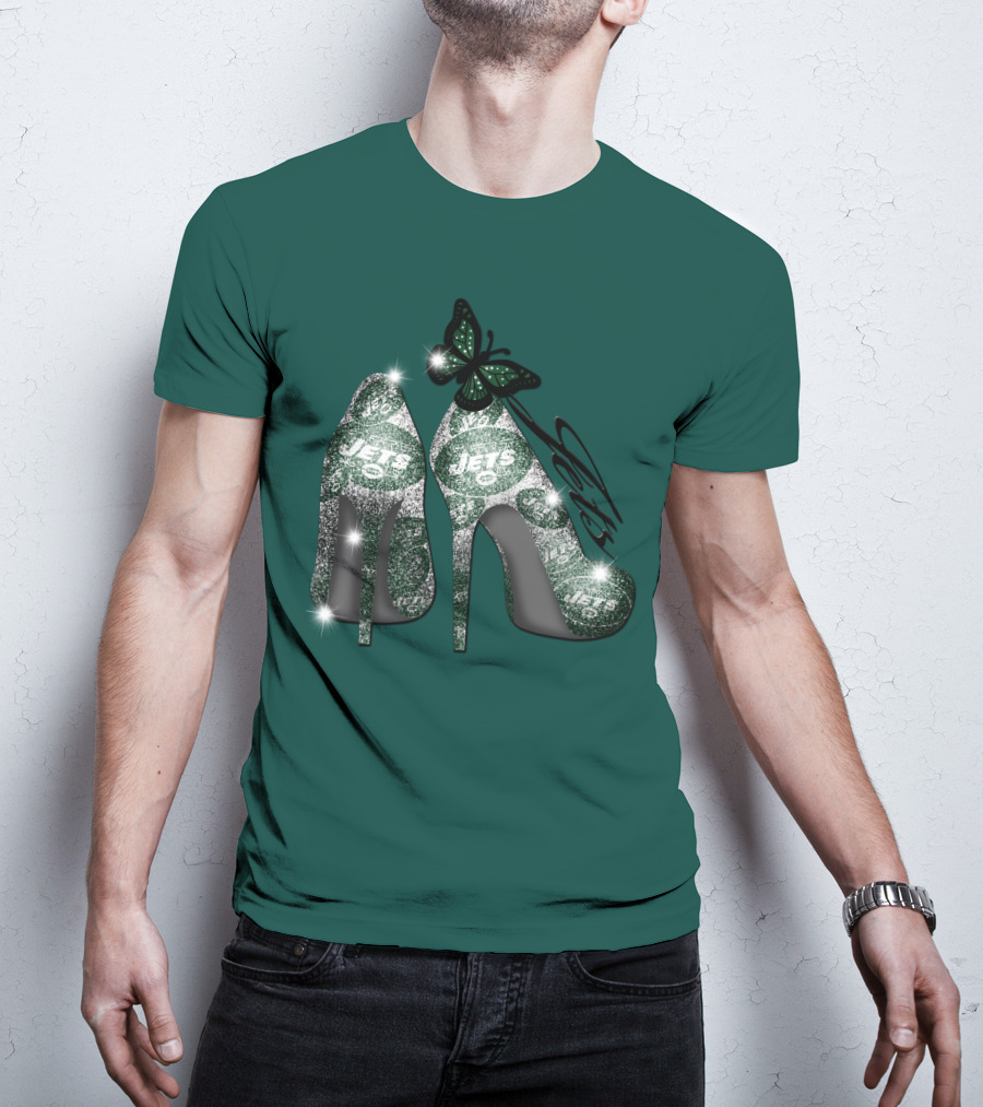 Jets Football High Heels With Butterfly T-Shirt