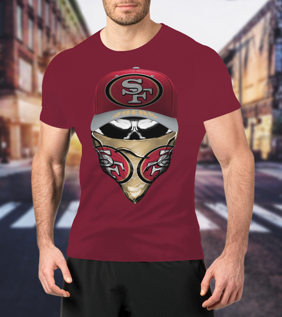 San Francisco 49ers Sf Logo Embroidered Cap And Bandana Combo T-Shirt