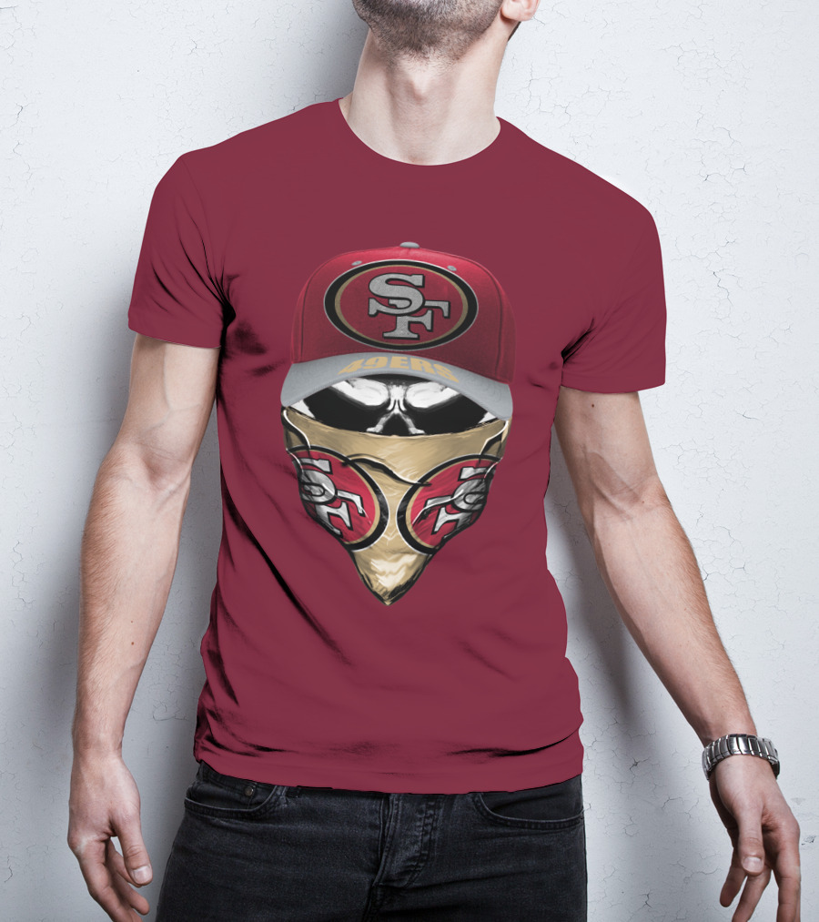 San Francisco 49ers Sf Logo Embroidered Cap And Bandana Combo T-Shirt