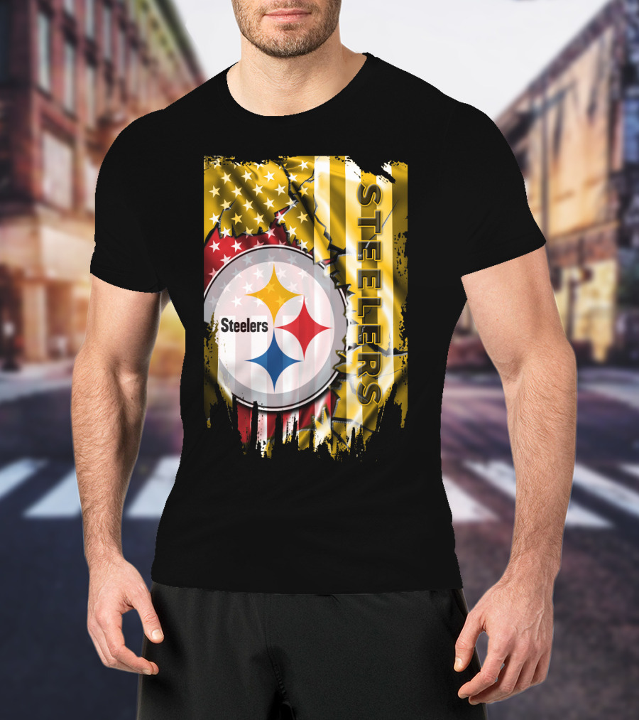 Pittsburgh Steelers Team Colors And Iconic Logomania T-Shirt