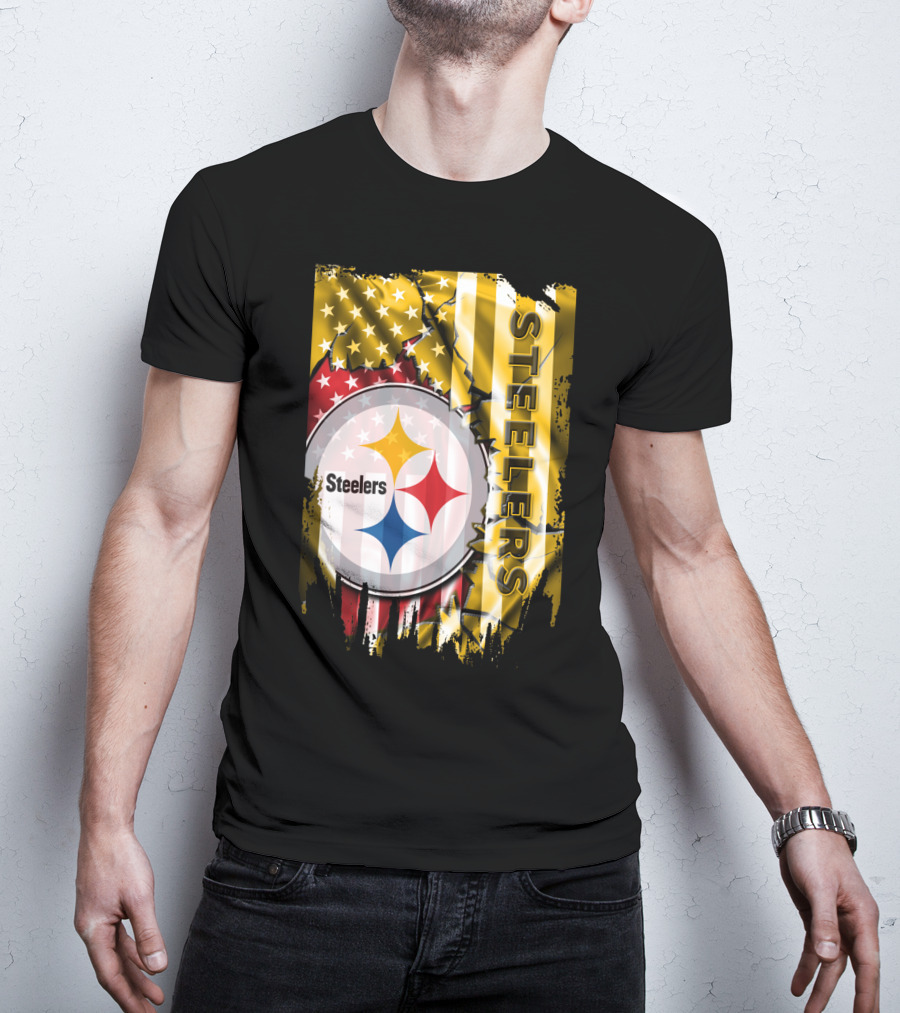 Pittsburgh Steelers Team Colors And Iconic Logomania T-Shirt