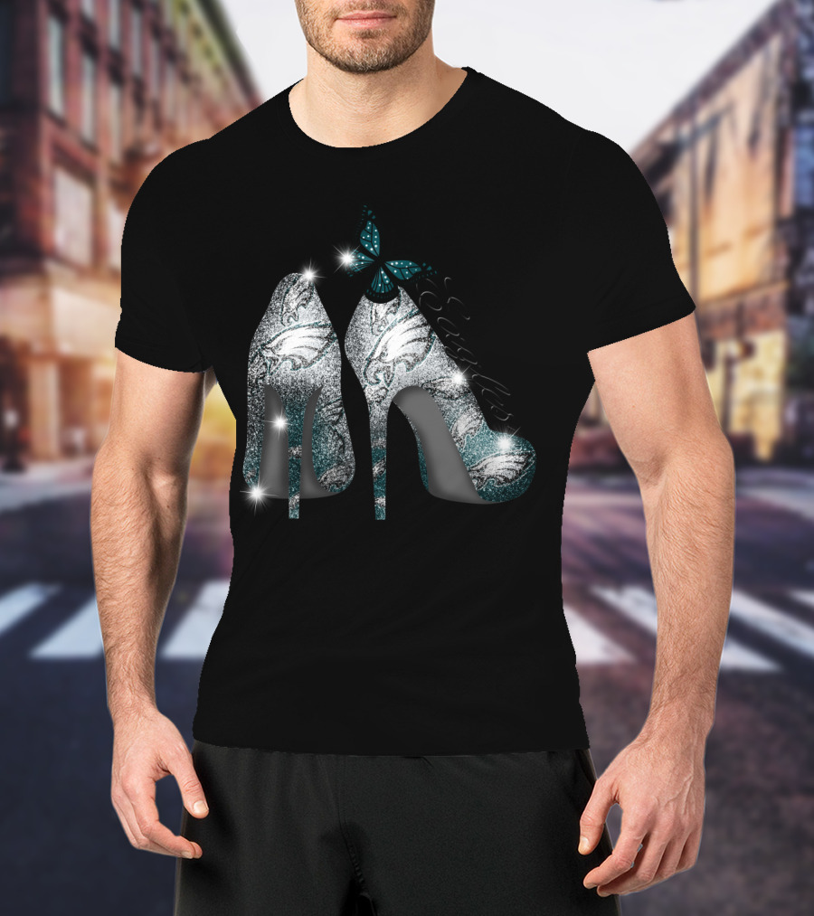 Philadelphia Eagles Heels With Butterfly T-Shirt