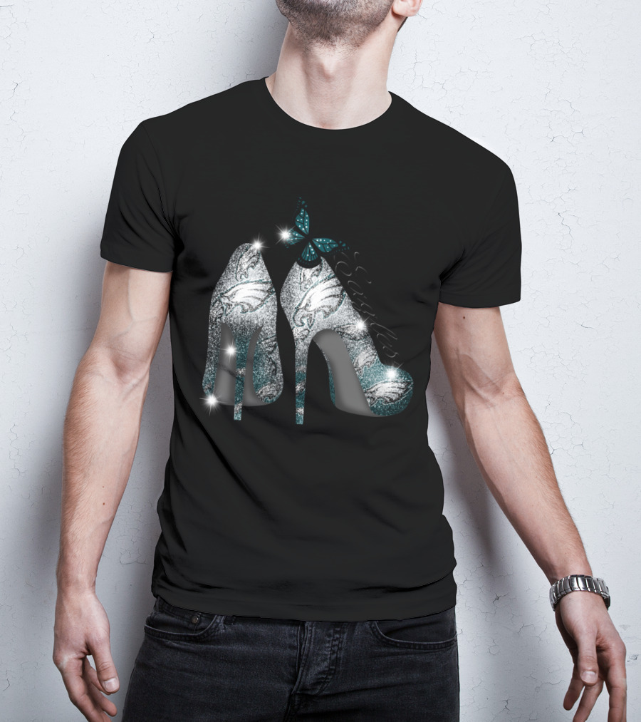 Philadelphia Eagles Heels With Butterfly T-Shirt
