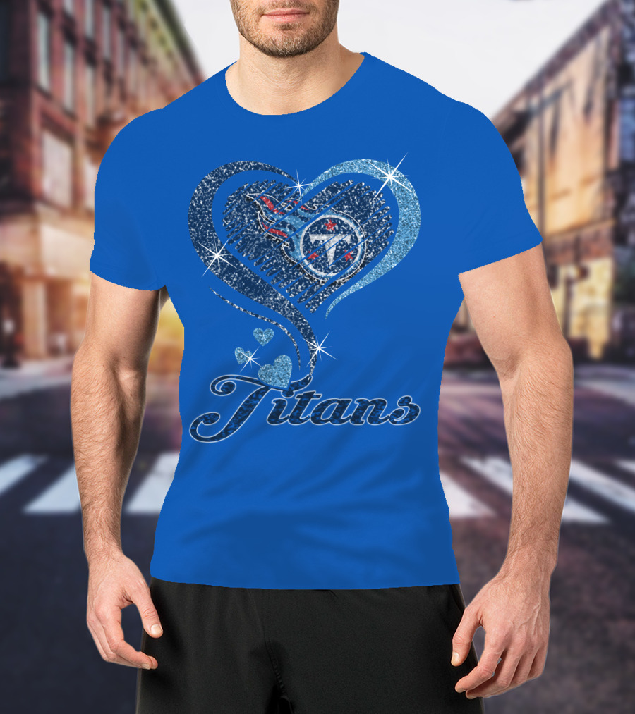 Tennessee Titans Heart Logo And Titans T-Shirt