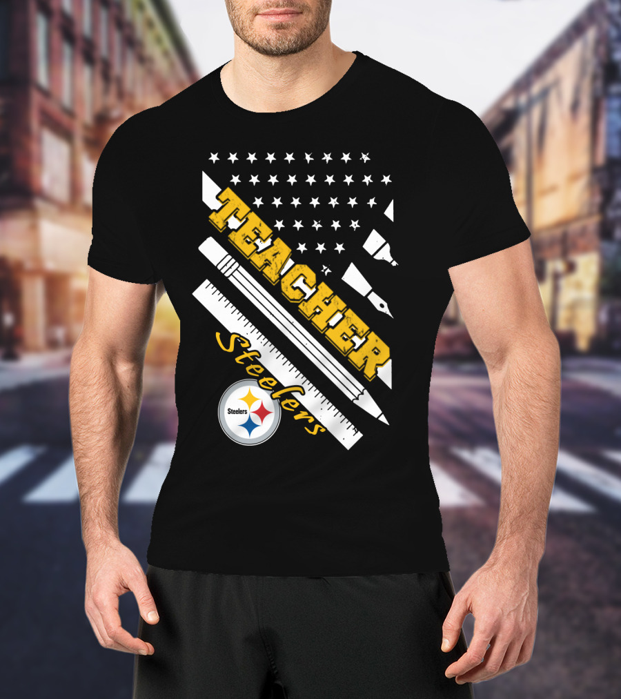 Pittsburgh Steelers Teacher Stars And Supplies T-Shirt