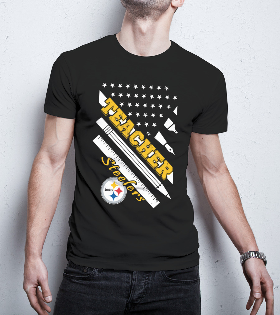 Pittsburgh Steelers Teacher Stars And Supplies T-Shirt