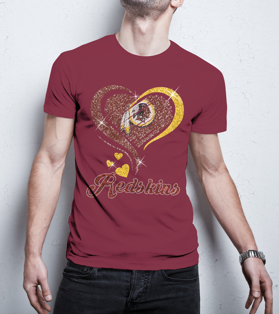 Redskins Heart Gold Football Team T-Shirt