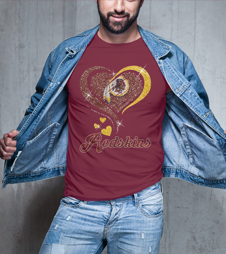Redskins Heart Gold Football Team T-Shirt