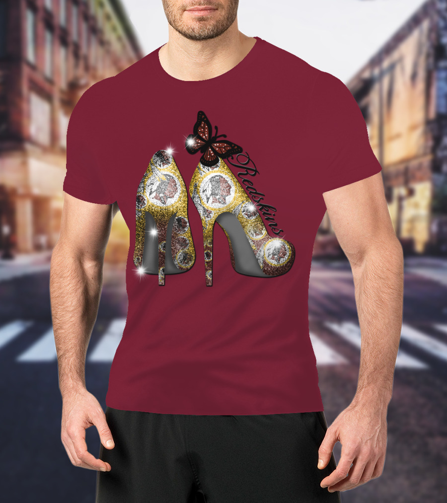 Redskins High Heels And Butterfly Sparkle T-Shirt