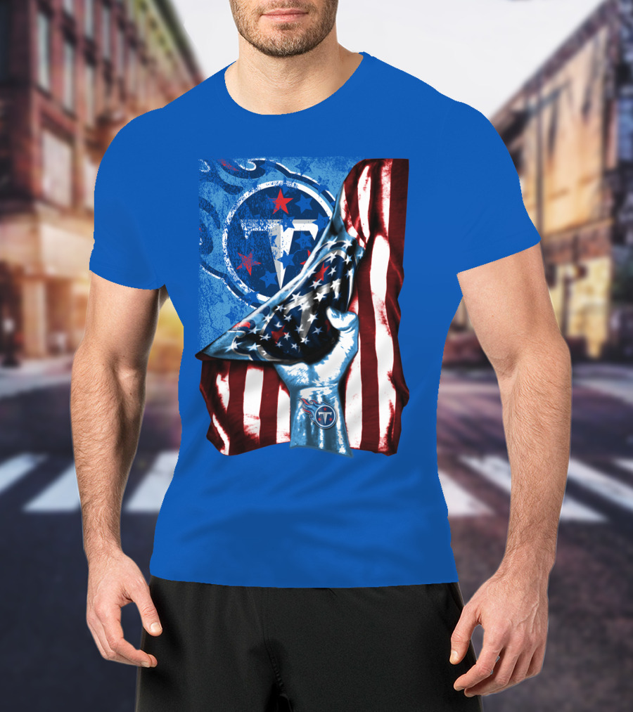 Tennessee Titans American Flag Stars And Stripes Team T-Shirt