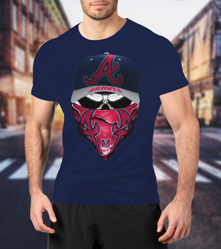 Atlanta Braves A Cap And Bandana Logo Style T-Shirt