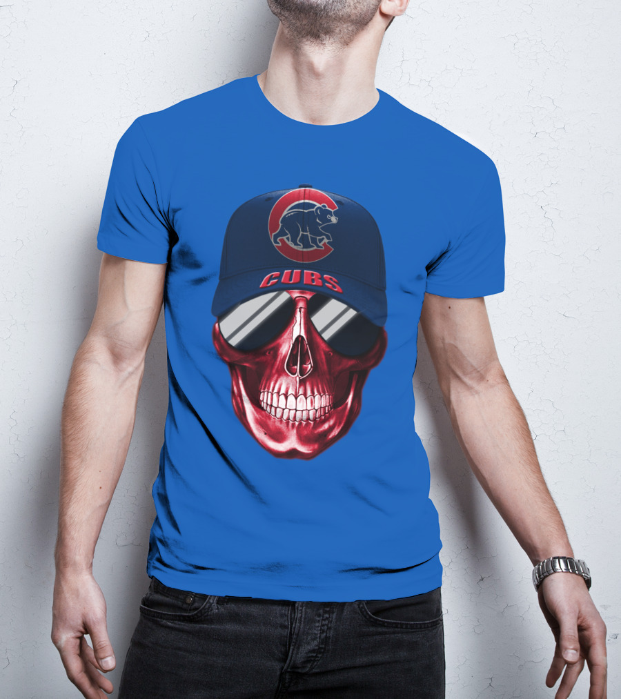 Chicago Cubs Skull Cap T-Shirt