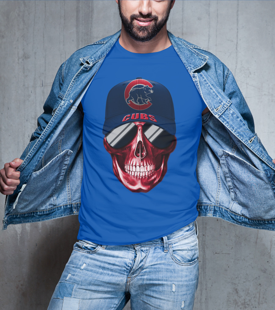 Chicago Cubs Skull Cap T-Shirt