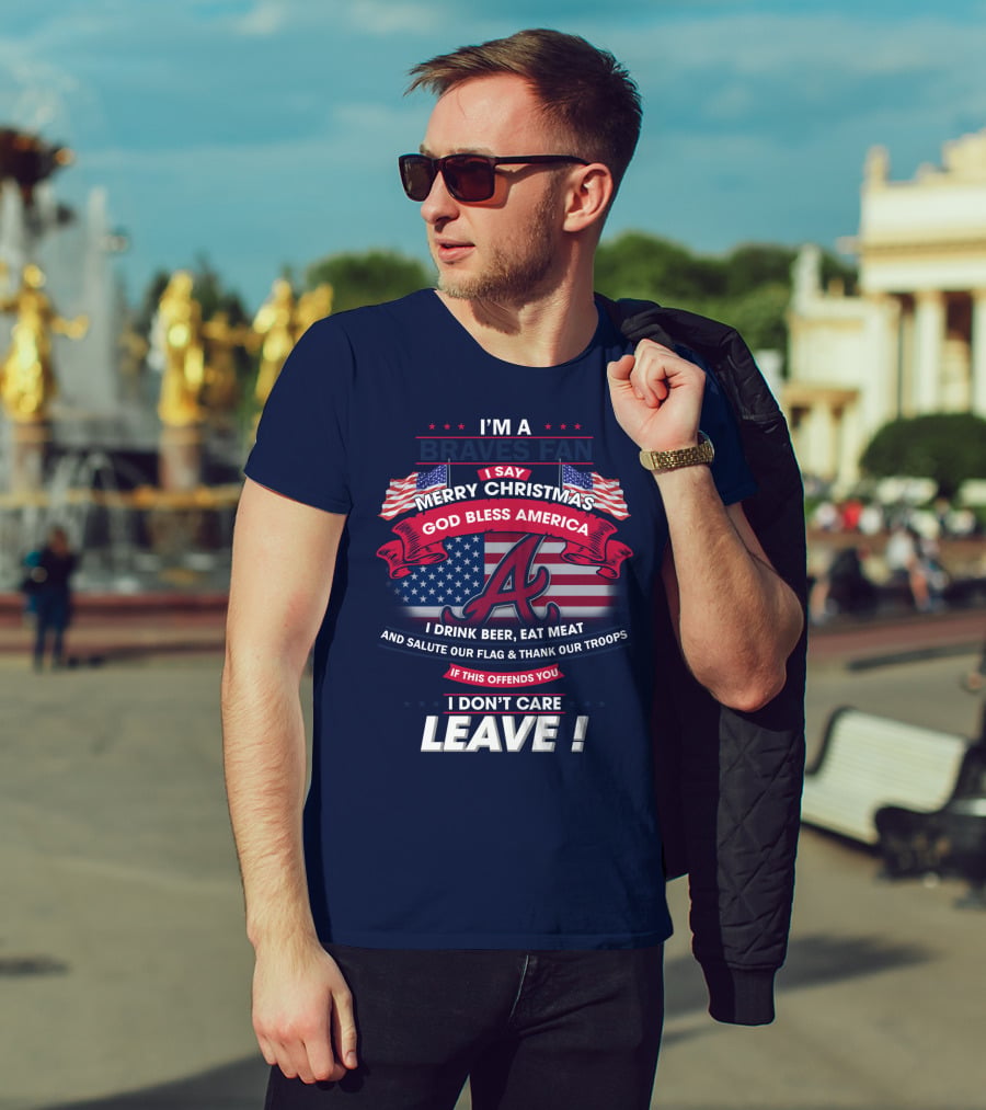 I'm A Braves Fan Merry Christmas God Bless America T-Shirt