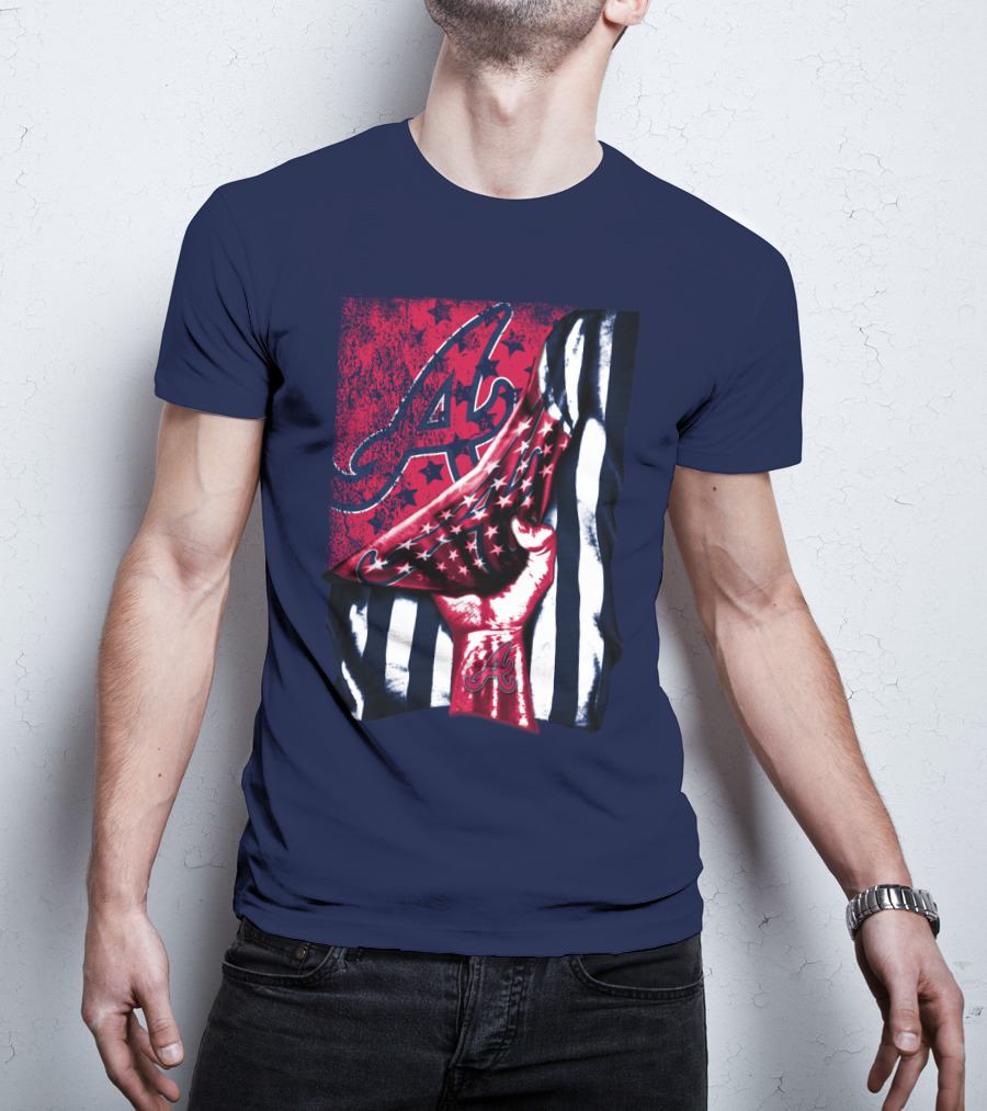 Atlanta Braves A Logo Stars And Stripes Flag T-Shirt