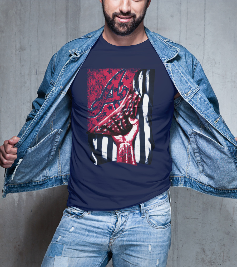 Atlanta Braves A Logo Stars And Stripes Flag T-Shirt