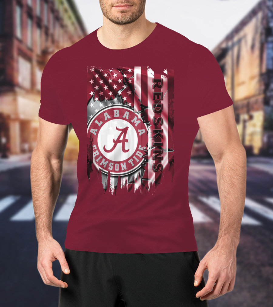 Alabama Crimson Tide Redskins Stars And Stripes T-Shirt