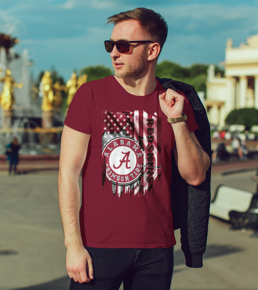 Alabama Crimson Tide Redskins Stars And Stripes T-Shirt