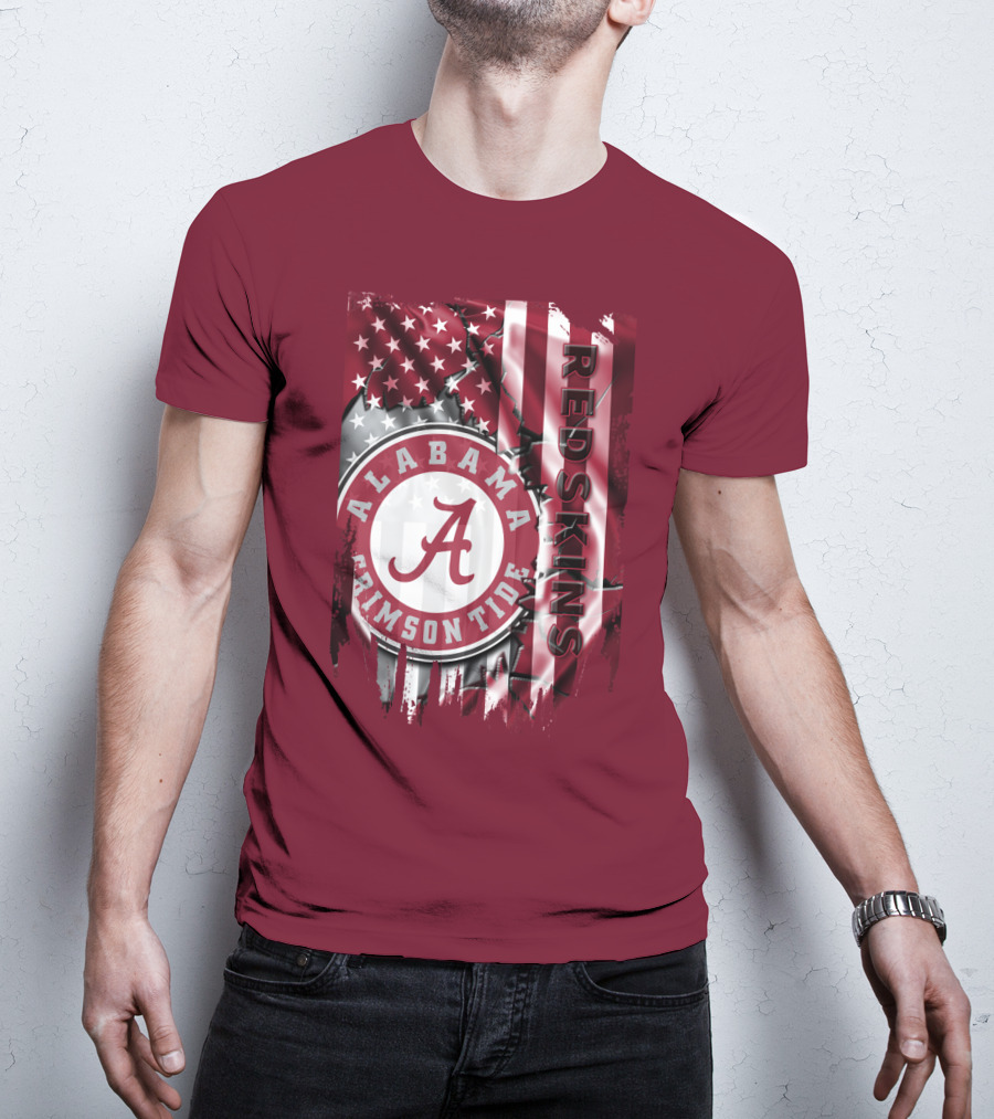 Alabama Crimson Tide Redskins Stars And Stripes T-Shirt