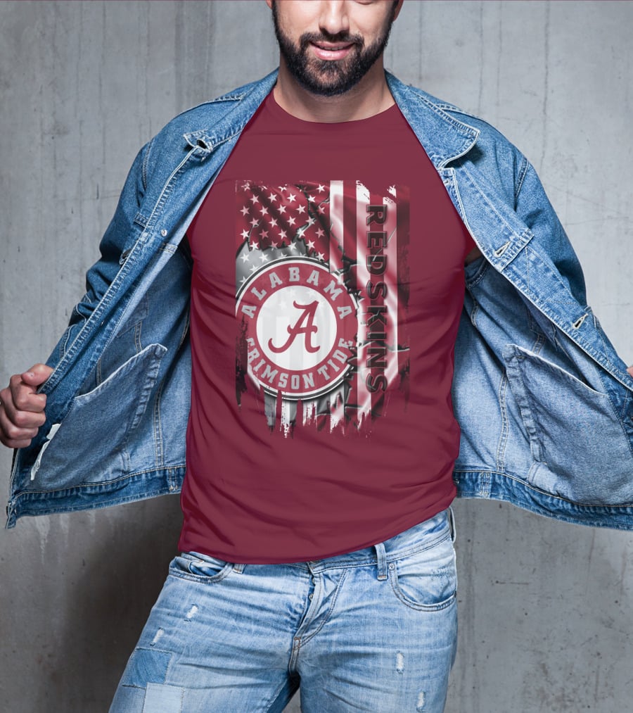 Alabama Crimson Tide Redskins Stars And Stripes T-Shirt