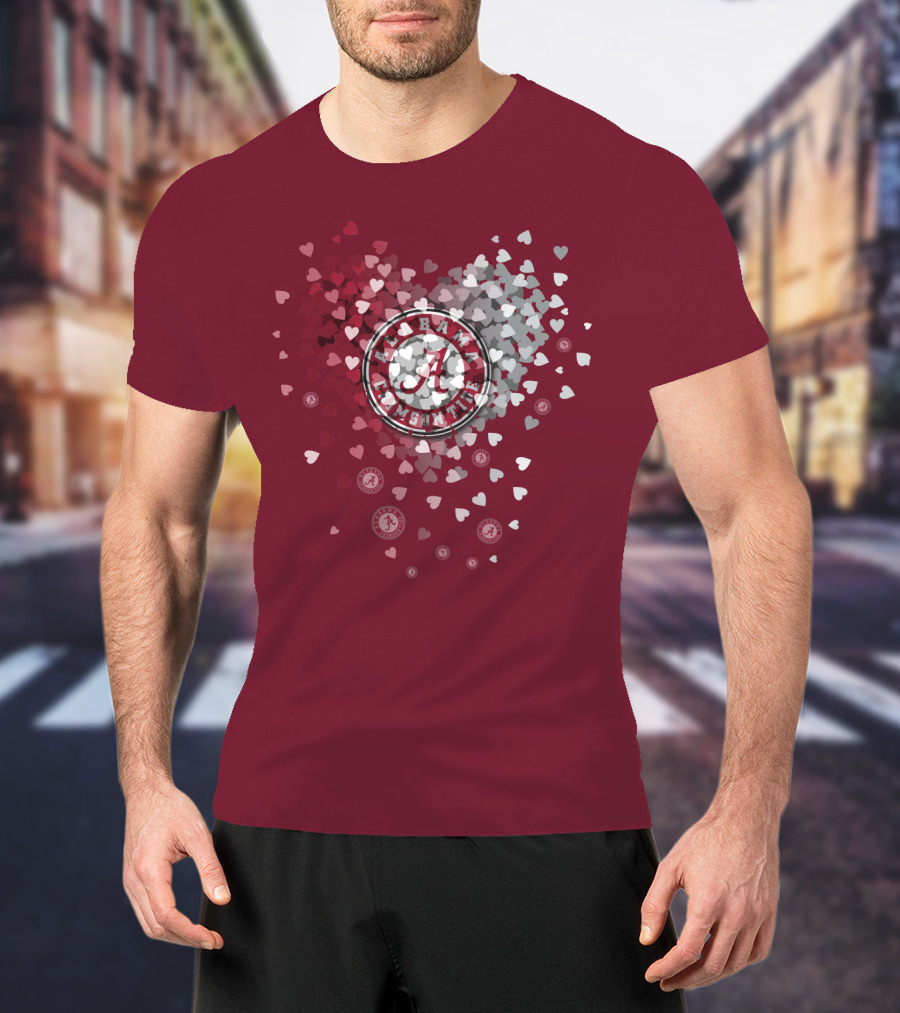 Alabama Crimson Tide Heart Logo Hope Filled Heiritage T-Shirt