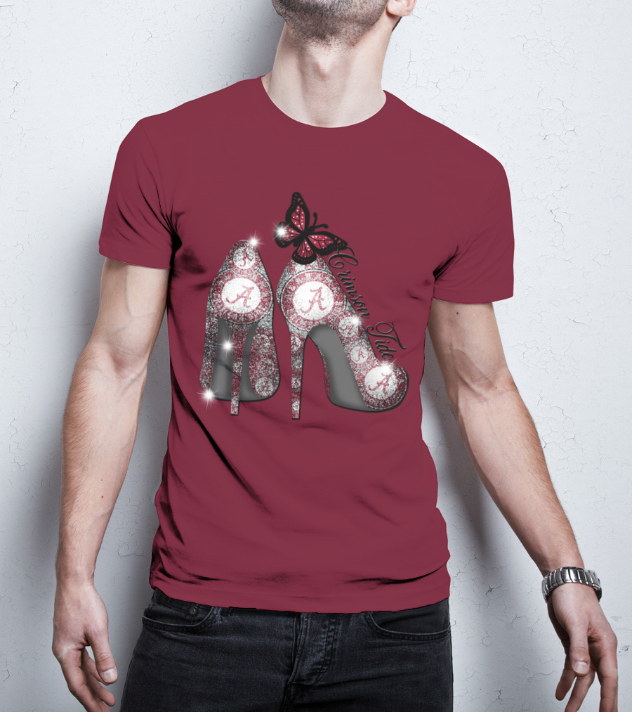 Crimson Tide Heels With Butterfly T-Shirt
